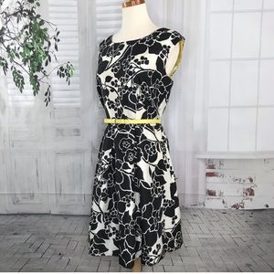 The Limited 12 Floral Party Dress Black White EUC